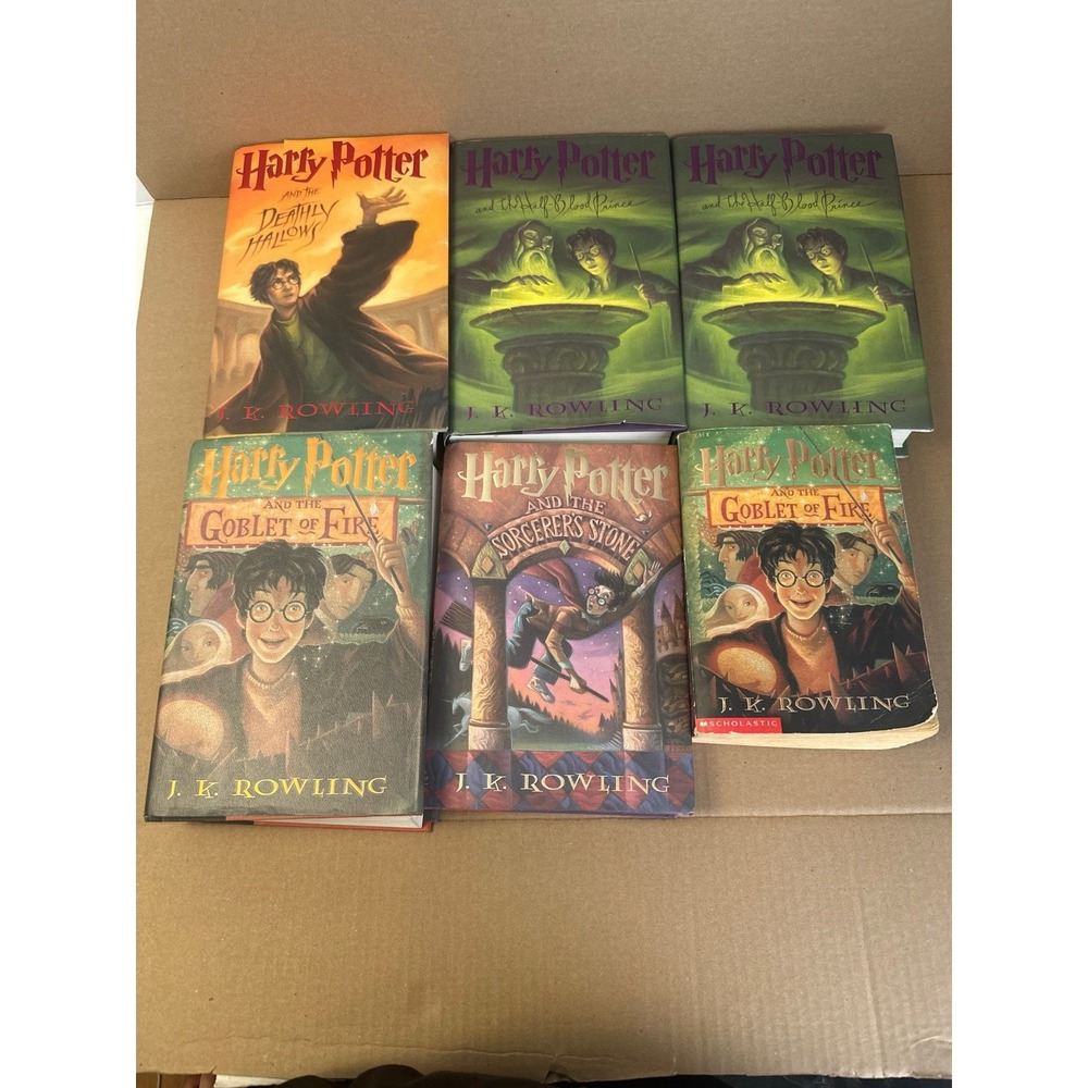 Harry Potter Book Lot of 6 JK Rowling 5 Hardcovers 1 Paperback Sorcerers StoneDC